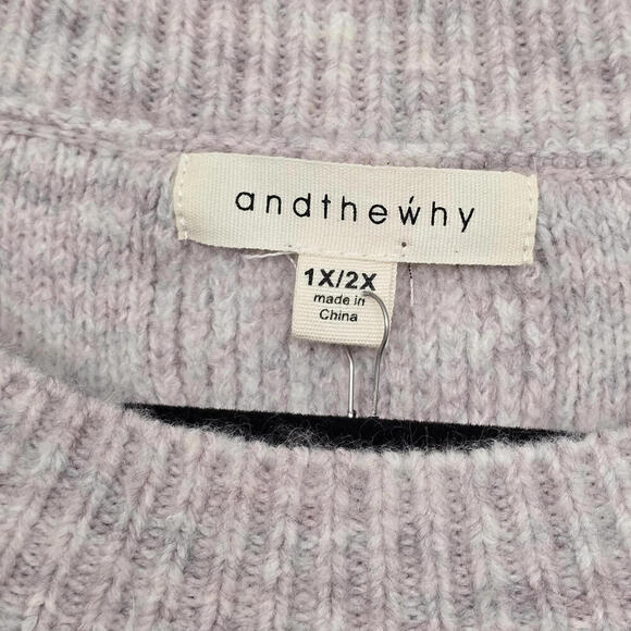 And The Why Women’s Fritz fringe Pullover sweater Pinky beige Fuzzy 1X/2X Comfy - Picture 7 of 9